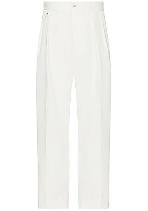 Beams Plus 2 Pleats Trousers Pe Twill in Oyster - Cream. Size S (also in ).