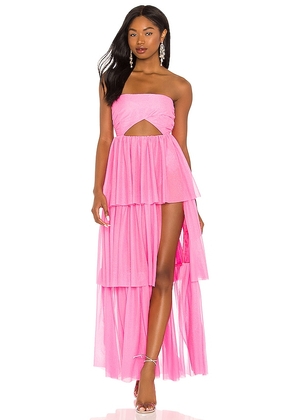 For Love & Lemons X REVOLVE Juni Maxi Dress in Pink. Size L, S, XL, XS.