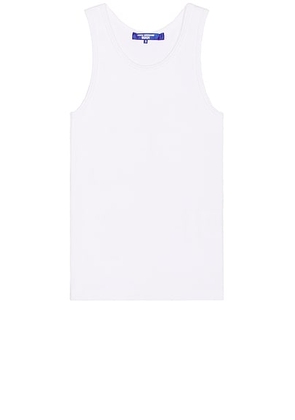Junya Watanabe Rib Knit Tank in White - White. Size L (also in S).