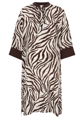 Max Mara Beachwear Classe Zebra-print Silk Kaftan - Brown - M (UK12 / M)