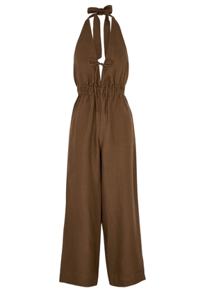 Casa Raki Iris Linen Jumpsuit - Brown