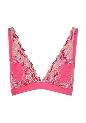 Wacoal Embrace Floral-embroidered Lace Soft-cup bra - Pink