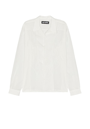 DOUBLE RAINBOUU Long Sleeve Shirt in White. Size XL/1X.