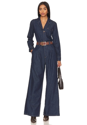 Free People The Franklin Tailored One Piece In Rinse in Blue. Size L, XS.