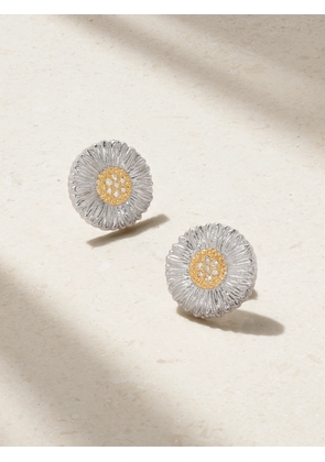 Buccellati - Blossoms Sterling Silver And Gold Vermeil Diamond Earrings - One size