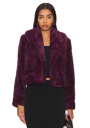 BLANKNYC Faux Fur Jacket in Purple. Size S.