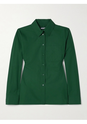 Jacquemus - Cutout Cotton-poplin Shirt - Green - FR32,FR34,FR36,FR38,FR40,FR42