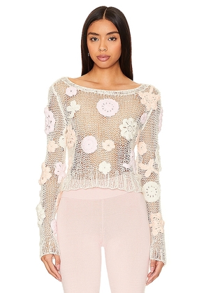 AYNI Undone Sweater in Ivory. Size S, XS.