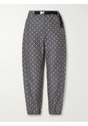 TORY SPORT - Belted Twill-jacquard Tapered Track Pants - Blue - x small,small,medium,large,x large