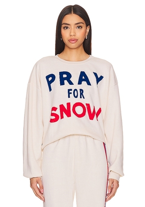 Aviator Nation Pray For Snow Crewneck Sweatshirt in Ivory. Size M, XS.
