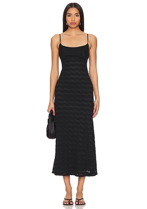 Bardot Adoni Zig Zag Midi Dress in Black. Size 10, 2, 4, 6, 8.