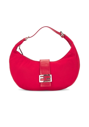 FWRD Renew Fendi Hobo Shoulder Bag in Red.