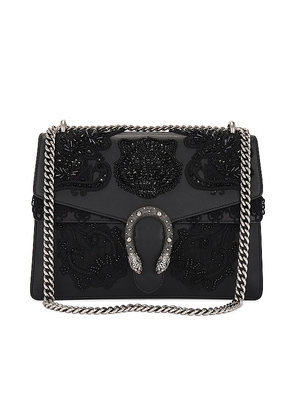 FWRD Renew Gucci Dionysus Embroidered Shoulder Bag in Black.