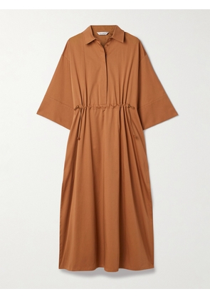 Max Mara - Eulalia Cotton-blend Sateen Midi Dress - Brown - UK 2,UK 4,UK 6,UK 8,UK 10,UK 12,UK 14,UK 16,UK 18