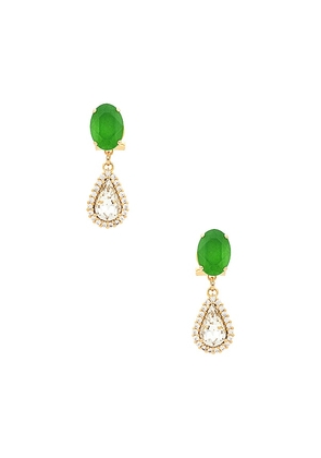 Anton Heunis Small Drop Earrings in Green.