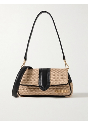 Jacquemus - Le Petit Bambimou Padded Leather-trimmed Raffia Shoulder Bag - Neutrals - One size
