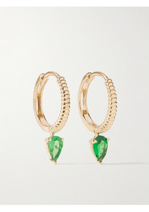 Loren Stewart - + Net Sustain Mini Lanyard 14-karat Recycled Gold Tsavorite Hoop Earrings - Green - One size