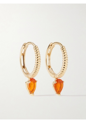 Loren Stewart - + Net Sustain Mini Lanyard 14-karat Recycled Gold Fire Opal Hoop Earrings - Orange - One size