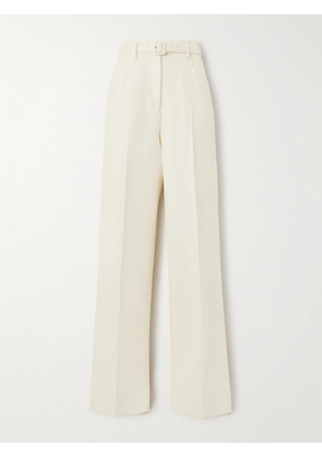 Gabriela Hearst - Norman Belted Silk And Wool-blend Wide-leg Pants - Ivory - IT36,IT38,IT40,IT42,IT44,IT46,IT48