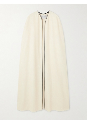 Gabriela Hearst - Corinth Leather-trimmed Silk And Wool-blend Cape - Ivory - One size