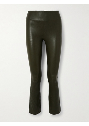 SPRWMN - Leather Flared Pants - Green - x small,small,medium,large