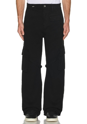 FLANEUR Phone Pocket Cargo Jeans in Black. Size M, XL/1X.