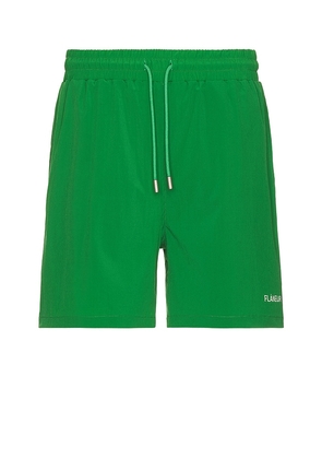 FLANEUR Essential Swim Shorts in Green. Size M, S, XL/1X.