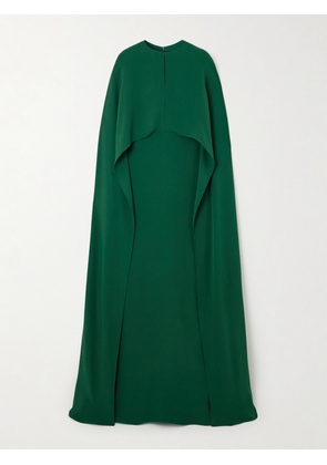Valentino Garavani - Cape-effect Silk-crepe Gown - Green - IT38,IT42,IT44,IT46
