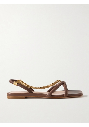 Gianvito Rossi - Embellished Leather Sandals - Brown - IT36,IT37,IT37.5,IT38,IT38.5,IT39,IT39.5,IT40,IT40.5,IT41,IT42