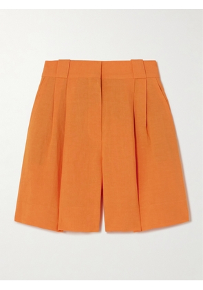 Blazé Milano - Rox Star Fell Pleated Grain De Poudre Shorts - Orange - 00,0,1,2,3,4
