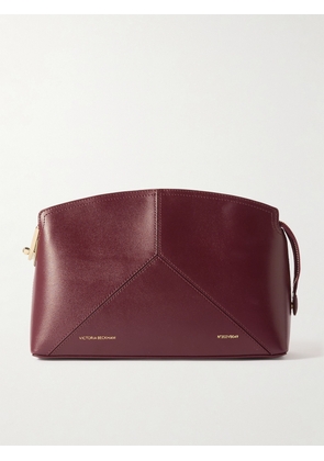 Victoria Beckham - Victoria Paneled Leather Clutch - Burgundy - One size