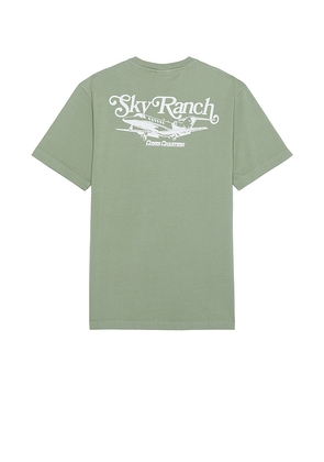 Coney Island Picnic Sky Ranch Garment Dyed Tee in Green. Size M, S.