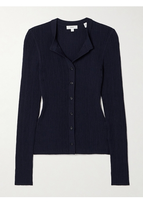 A.L.C. - Fisher Ribbed Cotton-blend Cardigan - Blue - x small,small,medium,large,x large