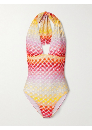 Missoni - Mare Striped Metallic Crochet-knit Halterneck Swimsuit - Multi - IT36,IT38,IT40,IT42,IT44,IT46,IT48
