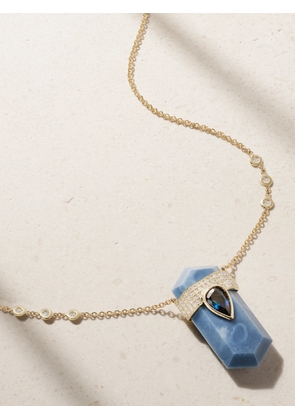 Jacquie Aiche - 14-karat Gold Multi-stone Necklace - Blue - One size