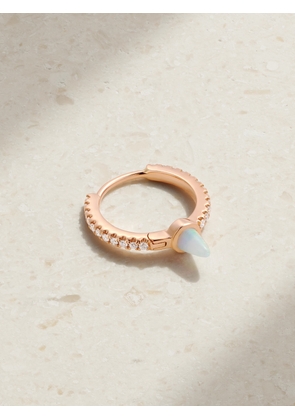 MARIA TASH - 9.5mm 18-karat Rose Gold, Diamond And Opal Hoop Earring - One size