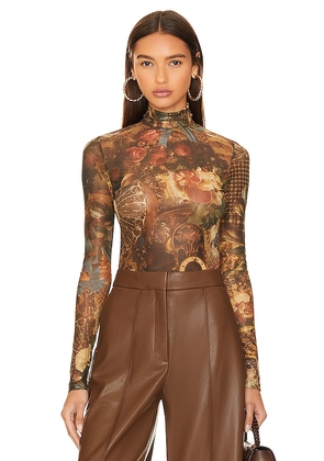 Ronny Kobo Lorden Top in Brown. Size XS.