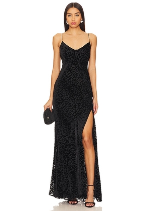NICHOLAS Ariel Asym Cowl Gown in Black. Size 0.