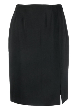 Saint Laurent Pre-Owned front-slit high-waisted miniskirt - Black