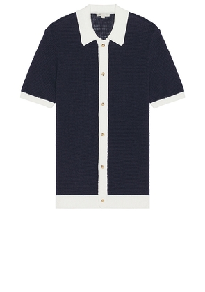 onia Short Sleeve Button Up Shirt in Navy. Size M, S, XL/1X.
