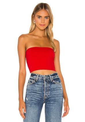 Susana Monaco Strapless Crop Top in Red. Size L, S.