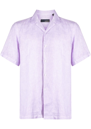Lardini short-sleeved linen shirt - Purple