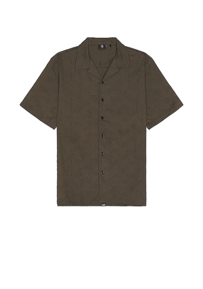 THRILLS Lurker Bowling Shirt in Taupe. Size XL/1X.