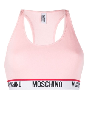 Moschino logo-tape sports bra - Pink