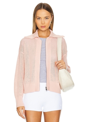 Varley Fairfield Knit Jacket in Rose. Size M, S, XL, XS.