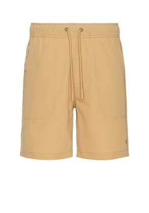 Sendero Provisions Co. Bajada Hybrid Shorts in Tan. Size M, S, XL/1X.