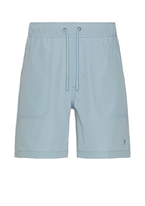 Sendero Provisions Co. Bajada Hybrid Shorts in Blue. Size M, S, XL/1X.