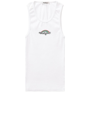 Wahine Tank Top in White. Size L, S, XL/1X, XS.