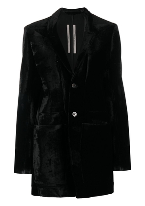 Rick Owens shawl-lapel velvet jacket - Black