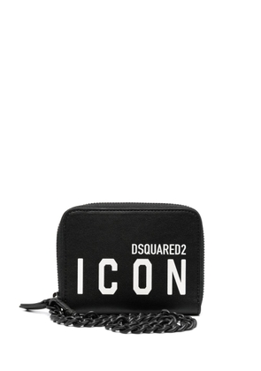 Dsquared2 Icon logo-print leather wallet - Black